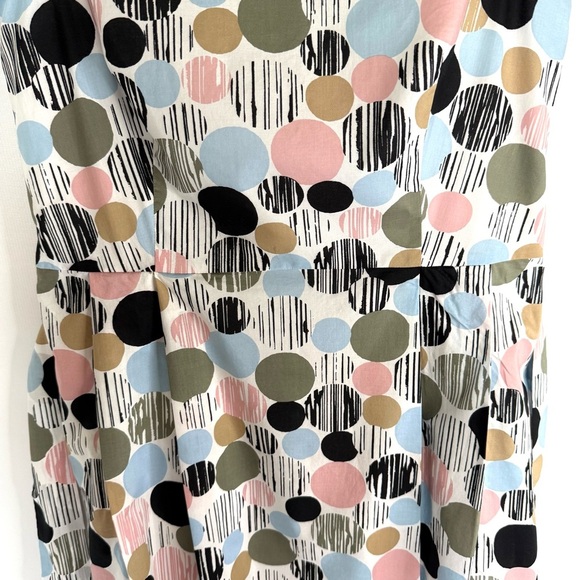 Anne Klein sleeveless pocket A-line Polka Dot Mini Dress pink black size 14 - Picture 6 of 15